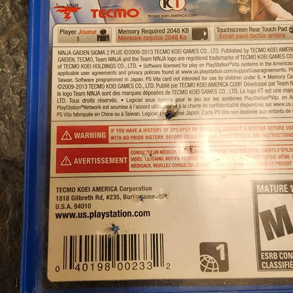 Game - Ninja Gaiden Sigma 2 Plus (CIB) - PSVita - Tecmo